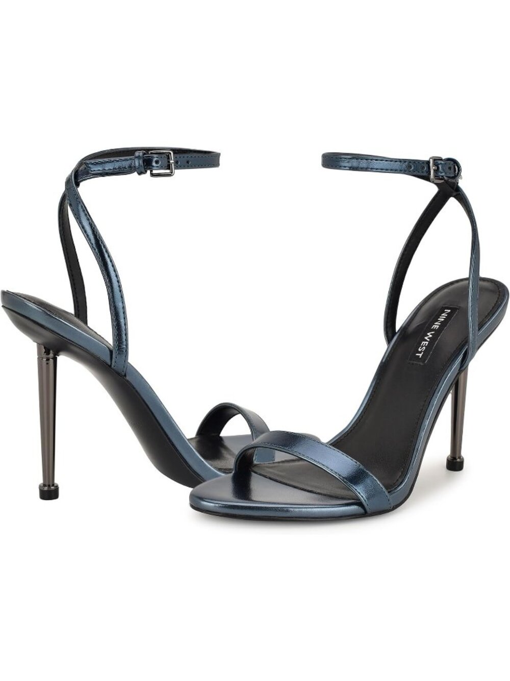 Women's Teal Blue 425 Reina Open Almond Toe Sexy Stiletto Metal Heeled Sandals - Picture 2 of 6